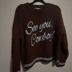 See you, Cowboy! Brown Sweater